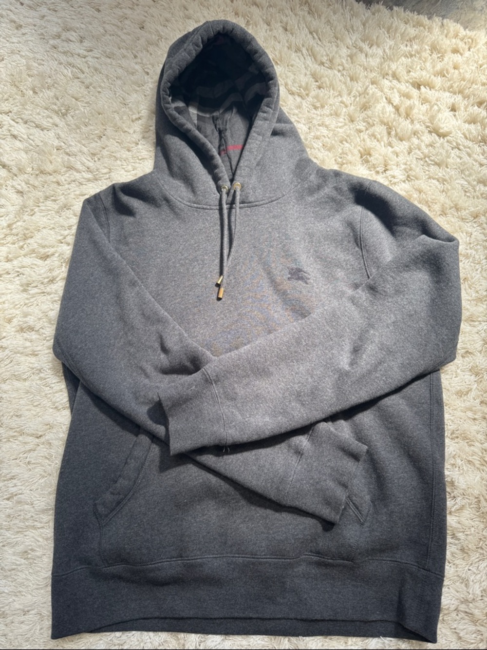 Men's Burberry Charcoal Gray Hooded Sweatshirt